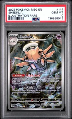 2025 POKEMON MEG EN-MEGA EVOLUTION ILLUSTRATION RARE #144 SHEDINJA PSA 10 - Image 1
