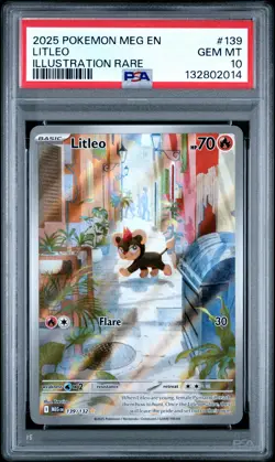 2025 POKEMON MEG EN-MEGA EVOLUTION ILLUSTRATION RARE #139 LITLEO PSA 10 - Image 1