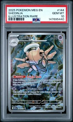 2025 POKEMON MEG EN-MEGA EVOLUTION ILLUSTRATION RARE #144 SHEDINJA PSA 10 - Image 1