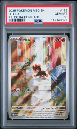 2025 POKEMON MEG EN-MEGA EVOLUTION ILLUSTRATION RARE #139 LITLEO PSA 10 - Image 1