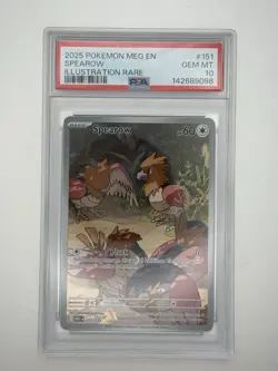 2025 POKEMON MEG EN-MEGA EVOLUTION #151 SPEAROW PSA 10 - Image 1