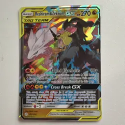 Pokemon Reshiram & Zekrom GX 157/236 Sm-Cosmic Eclipse Ultra Rare Holo 270 HP - Image 1