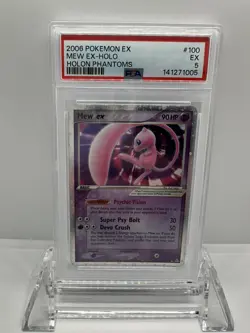 2006 POKEMON EX HOLON PHANTOMS #100 MEW EX-HOLO PSA 5 - Image 2