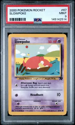 2000 POKEMON ROCKET #67 SLOWPOKE PSA 9 - Image 1