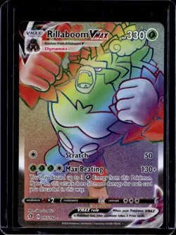 2020 Pokemon SWSH Rebel Clash Rillaboom VMax #193/192 - Image 1