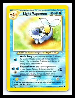 💥 LIGHT VAPOREON # 52/105 Neo Destiny Non Holo Vintage Pokemon 2001 - Image 1