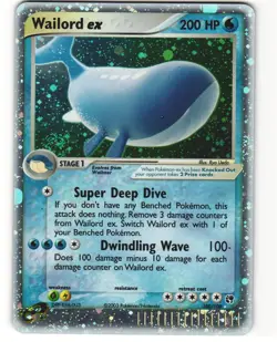 Wailord ex Pokemon TCG Sandstorm 100/100 MP CREASE - Image 1