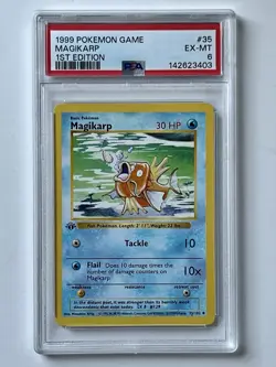 1999 Pokemon Base Set 1st Edition Magikarp 35/102 - PSA 6 EX-MT - Image 1
