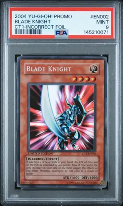 CT1-EN002 - BLADE KNIGHT INCORRECT FOIL PSA 9 LIMITED EDITION - 2004 YU-GI-OH! - Image 1