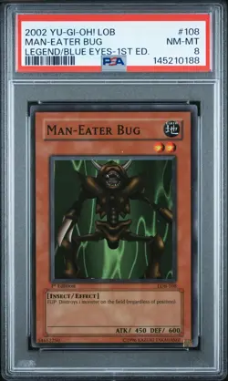 LOB-108 MAN-EATER BUG PSA 8 1ST EDITION - 2002 YU-GI-OH! - Image 1