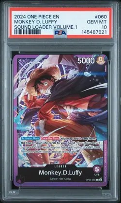 2024 ONE PIECE PROMOS SOUND LOADER VOLUME.1 #060 MONKEY D. LUFFY PSA 10 - Image 1