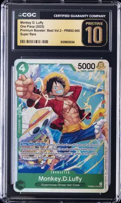 2025 ONE PIECE PREMIUM BOOSTER: BEST VOL.2 MONKEY D. LUFFY CGC 10 PRISTINE - Image 1