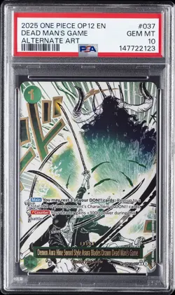 2025 ONE PIECE AURA NINE-SWORD STYLE ASURA BLADES DRAWN DEAD MAN'S GAME PSA 10 - Image 1