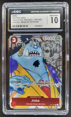 2022 ONE PIECE JINBE PROMO 25TH ANNIVERSARY ST01-005 CGC 10 E PT - Image 1