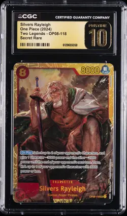 2024 ONE PIECE TWO LEGENDS SECRET RARE SILVERS RAYLEIGH CGC 10 PRISTINE - Image 1