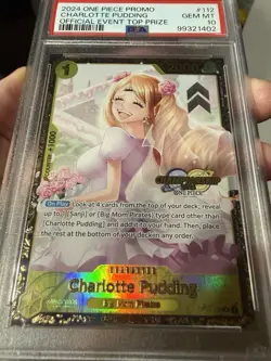 2024 One Piece Promo Official Event Top Prize #112 Charlotte Pudding PSA 10 - Image 2