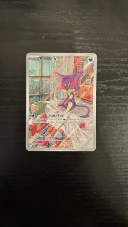 Pokemon TCG Purrloin 136/086 Sv: White Flare Holo NM Illustration Rare Card - Image 1