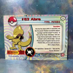 1999 Topps Pokemon TCG Abra Card #63 Non-Holo Black Logo - Image 2