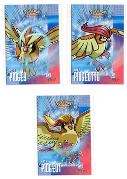 Pokemon Card Database Attacks Cracked Ice Holo PIDGEOTTO, PIDGEY & PIDGEOT - Image 1