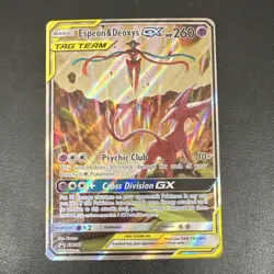 Pokemon Espeon & Deoxys GX SM240 SM Promo TAG TEAM Holo Card 2020 - Image 1
