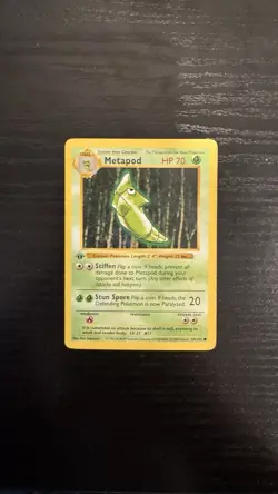 Shadowless 1st Edition Metapod Pokemon Card 1999 Base Set 54/102 - Image 1