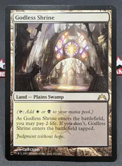 MTG Godless Shrine- DAMAGED -Gatecrash Magic the Gathering Card #242 - Image 1