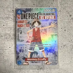 One Piece Monkey.D.Luffy Promo US Voyage College Basketball Card - Image 1