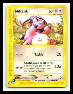 💥 MILTANK Pokemon 2003 TCG Card (AQUAPOLIS ) # 94/147 Non Holo Vintage Rare - Image 1