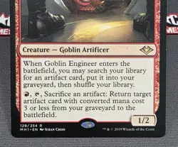 MTG Goblin Engineer- DAMAGED -Modern Horizons Magic the Gathering Card #128 - Image 4