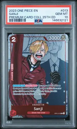 2023 ONE PIECE PREMIUM BANDAI PREMIUM CARD COLLECTION 25TH EDITION SANJI PSA 10 - Image 1