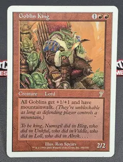 MTG Goblin King- DAMAGED -7th Edition Magic the Gathering Card #190 - Image 1