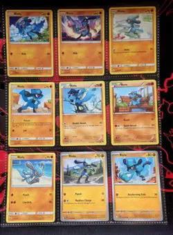 Pokemon TCG SM & Sword & Shield 9 Card Lot Riolu Regular English Unbroken Bonds - Image 1