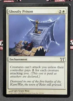 MTG Ghostly Prison- DAMAGED -Champions of Kamigawa Magic the Gathering Card #010 - Image 1