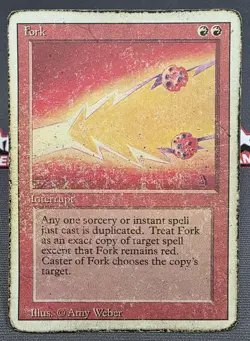 MTG Fork- DAMAGED -3rd Edition Magic the Gathering Card #153 - Image 1