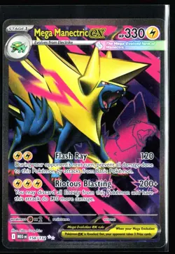 2025 Mega Evolution Mega Manectric ex #158 Full Art Pokemon Card - Image 1