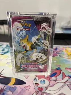 Pokemon TCG Fusion Strike Sealed Booster Box W/ Acrylic Magnetic Case - Image 2