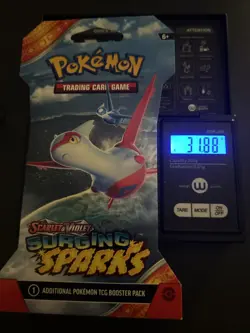 VERY HEAVY - 31.88g - Pokemon Surging Sparks Sleeved Booster Pack - SEALED! - Image 1