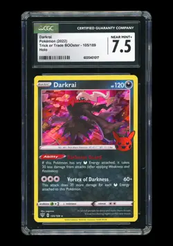 Pokemon CGC7.5 Darkrai Holo 2022 105/189 Trick or Trade Booster English - Image 1