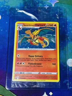Special Delivery Charizard Pokemon Center Promo Card Sealed SWSH075 (Creased)🔥 - Image 1