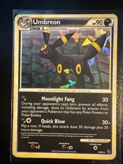 Umbreon 10/90 Cracked Ice Holo Promo-Pokemon TCG:HGSS Undaunted Holo Rare MP/HP - Image 1