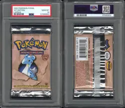 1999 Pokemon 1st Edition Fossil Lapras PSA 10 Foil Booster Pack GEM MINT! - Image 3