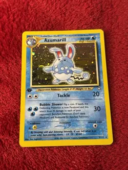 1st Edition Azumarill 2/111 Neo Genesis Holo Wotc Pokemon Card Played - Image 1