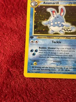 1st Edition Azumarill 2/111 Neo Genesis Holo Wotc Pokemon Card Played - Image 3