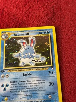 1st Edition Azumarill 2/111 Neo Genesis Holo Wotc Pokemon Card Played - Image 4
