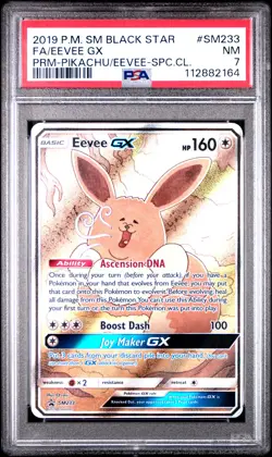 2019 POKEMON SM BLACK STAR PROMO EEVEE GX #SM233 PSA 7 NM #112882164 - Image 1