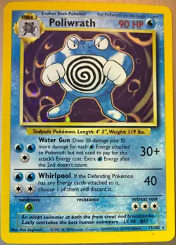 Pokemon TCG Poliwrath Base Set 13/102 Holo 1999-2000 Wizards Base Set Copyright - Image 1