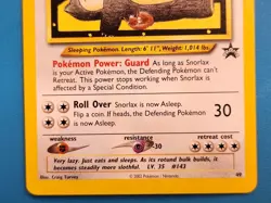Snorlax Z Black Star Promo #49 Basic Pokemon Card TCG WOTC League NM - Image 3