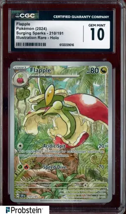 2024 Pokemon Surging Sparks 210/91 Flapple Illustration Rare CGC 10 GEM MINT - Image 1