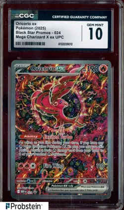 2025 Pokemon BSP Mega Charizard UPC Promo #024 Oricorio ex CGC 10 GEM MT - Image 1