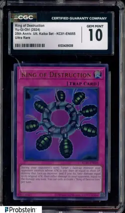 2024 Yu-Gi-Oh! 25th Anniversary Kaiba #KC01-EN055 Ring of Destruction CGC 10 - Image 1